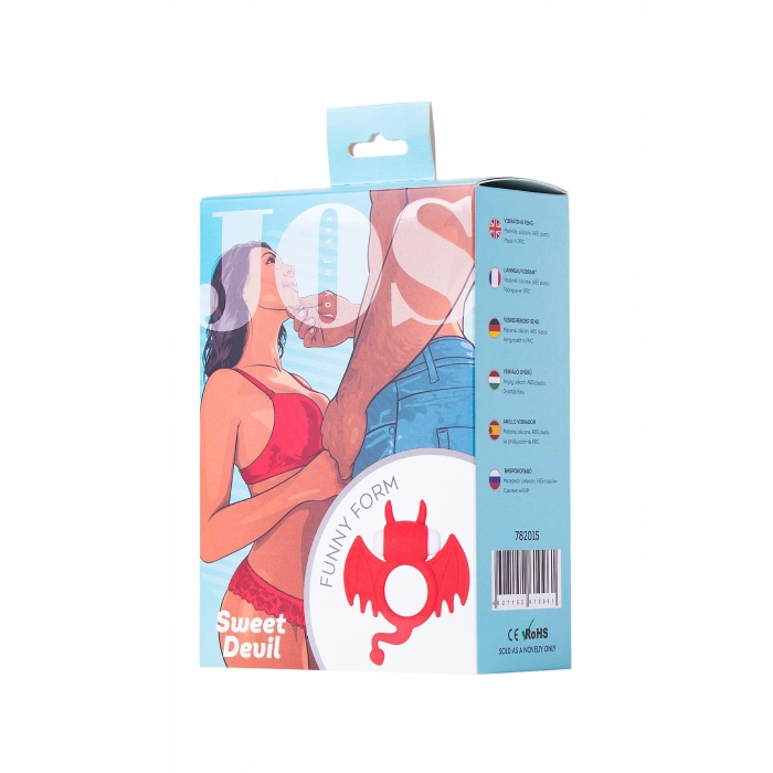 Nevamel® Jos Sweet Devi̇l Penis Halkası, Silikon, Kırmızı, 8,5 Cm