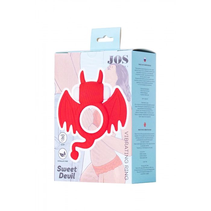 Nevamel® Jos Sweet Devi̇l Penis Halkası, Silikon, Kırmızı, 8,5 Cm