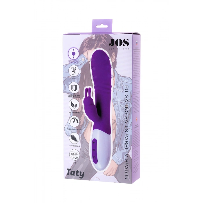 Nevamel® Jos Taty Klitoral Uyarıcı Vibratör, Silikon, Mor, 21,5 Cm