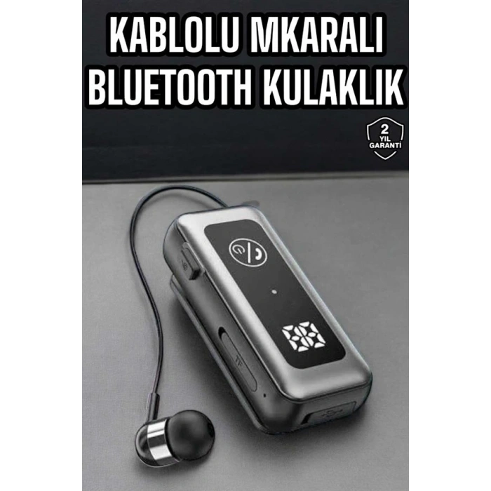 Nevamel Kablolu Bluetooth Kulaklık Kulak İçi Stereo Mikrofonlu Dijital Göstergeli