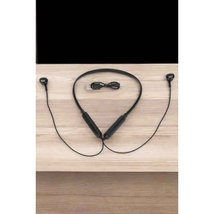 Nevamel Kablolu Boyun Askılı Dijital Göstergeli Bluetooth Kulaklığı 60 Saat