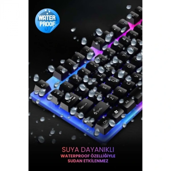 Nevamel Kablolu Işıklı Gaming Standart Türkçe Q Klavye Ve Mouse Seti