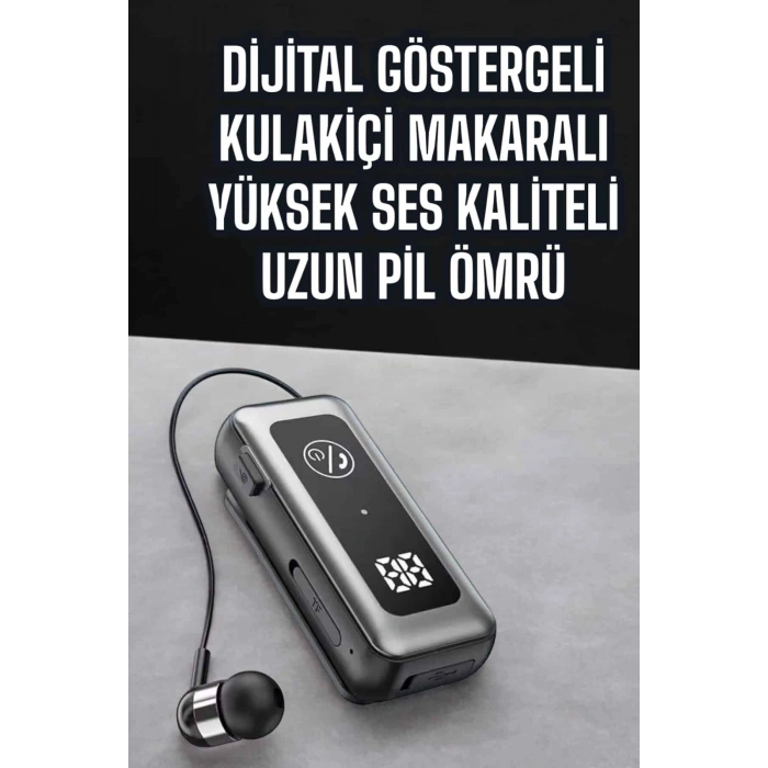 Nevamel Kablolu Makaralı Bluetooth Kulaklık Uzun Pil Ömrü Dijital Göstergeli