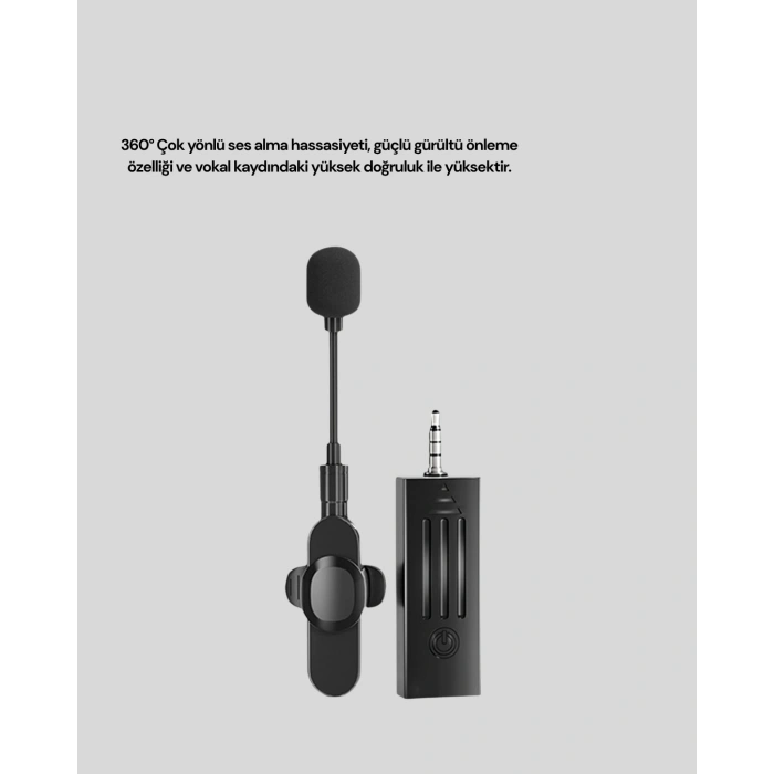 Nevamel® Kablosuz 2.4 GHz Yaka Mikrofonu – 60 m Menzilli Gürültü Azaltıcı Şarjlı ve Taşınabilir
