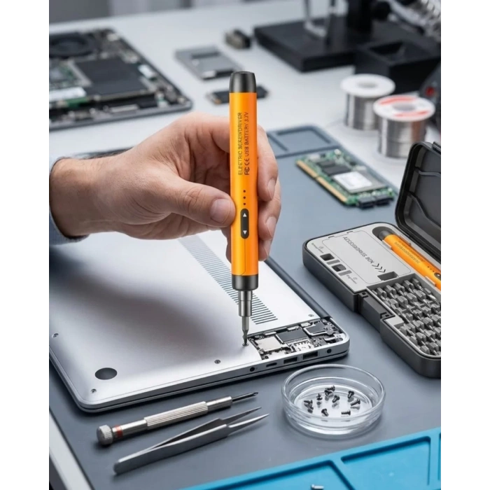 Nevamel® Kablosuz Alüminyum Gövdeli Elektrikli Tornavida 38 Uçlu Teknik Servis Seti