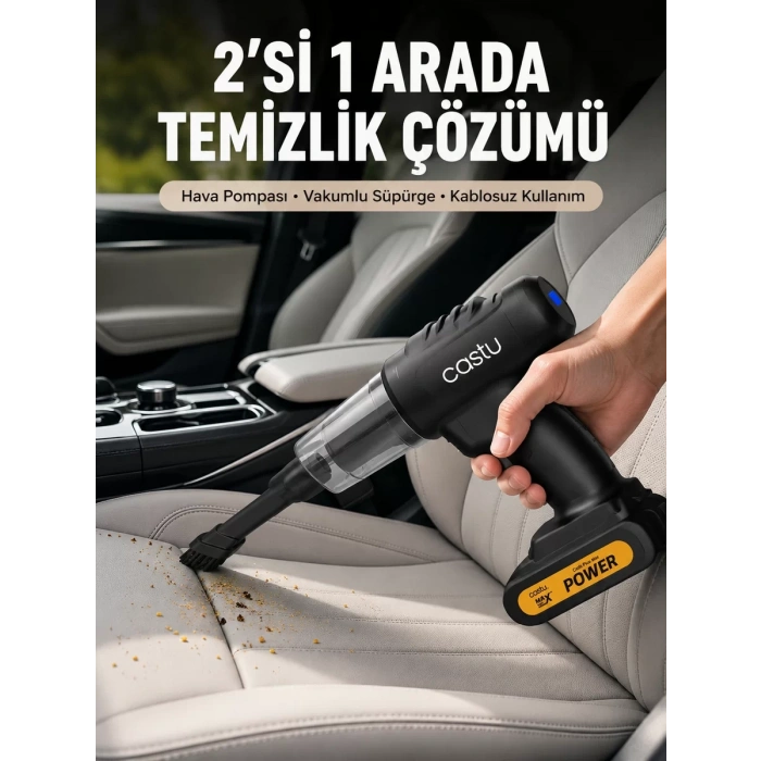 Nevamel® Kablosuz Araç El Süpürgesi Hava Pompası Kombinasyon