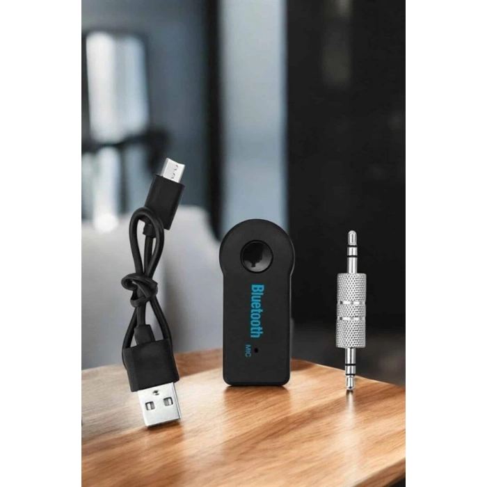 Nevamel Kablosuz Bluetooth Aux Araç Kiti Siyah Hafıza Kartlı