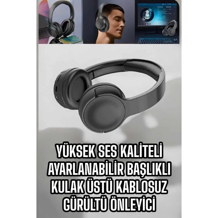 Nevamel® Kablosuz Bluetooth Kulaklık ANC/ENC Destekli Kulak Üstü Yüksek Ses Kaliteli
