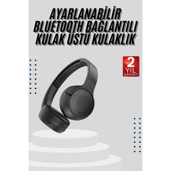 Nevamel® Kablosuz Bluetooth Kulaklık Kulak Üstü Ayarlanabilir Uzun Ömürlü