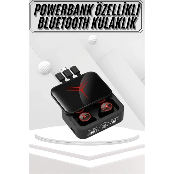 Nevamel Kablosuz Bluetooth Kulaklık Powerbank Özellikli Göstergeli Hd Mikrofon