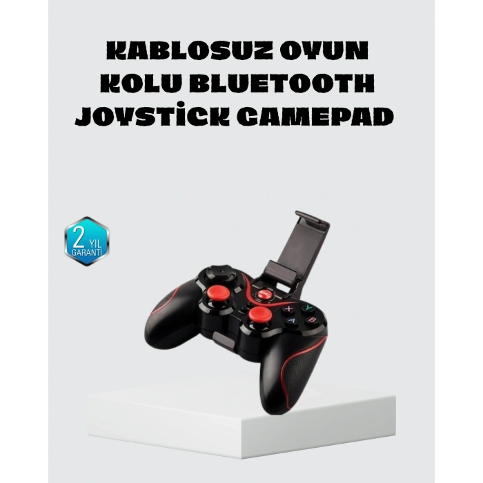 Nevamel® Kablosuz Bluetooth Oyun Kolu Mobil TV PC Uyumlu Ergonomik Tasarım