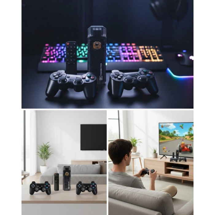 Nevamel® Kablosuz Gamepad Denetleyici Çift Sistem Retro Oyun Konsolu HDMI Uyumlu HD Çıkışlı