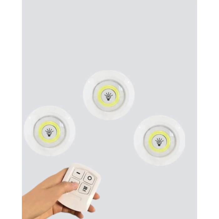 Nevamel Kablosuz Gün Işığı 3’lü LED Spot Lamba Kumandalı