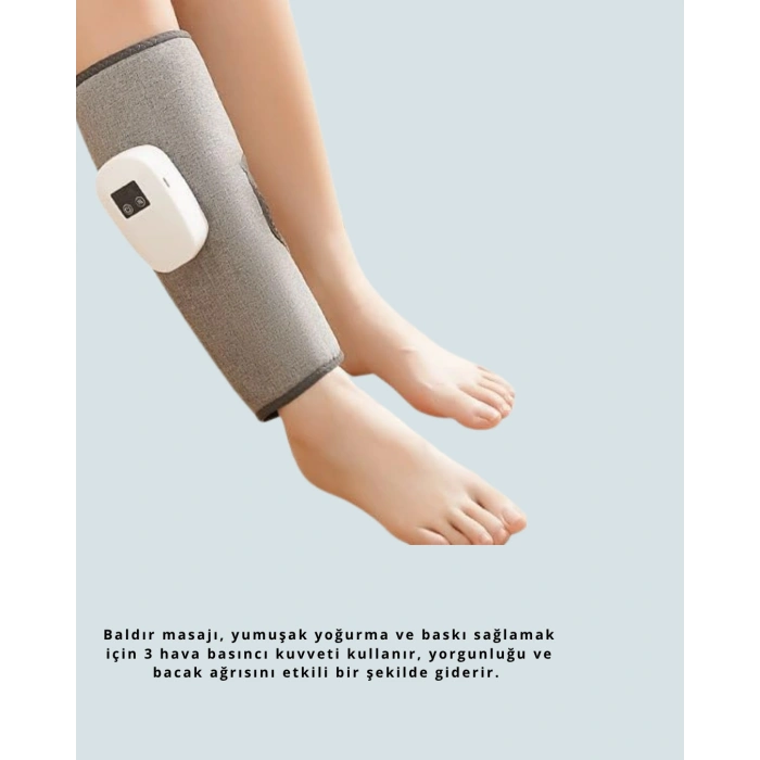 Nevamel® Kablosuz Isıtmalı Baldır Masaj Aleti – 3 Hava Basınçlı Titreşimli ve Sıcak Kompres Fonksiyonlu