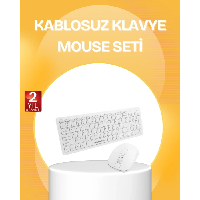 Nevamel Kablosuz Klavye Mouse Takımı - Ergonomik Sessiz ve Enerji Tasarruflu