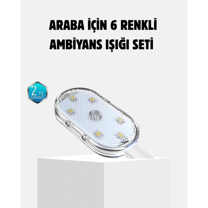 Nevamel® Kablosuz Manyetik Araba İçi LED Ambiyans Aydınlatma – Pratik Montajlı