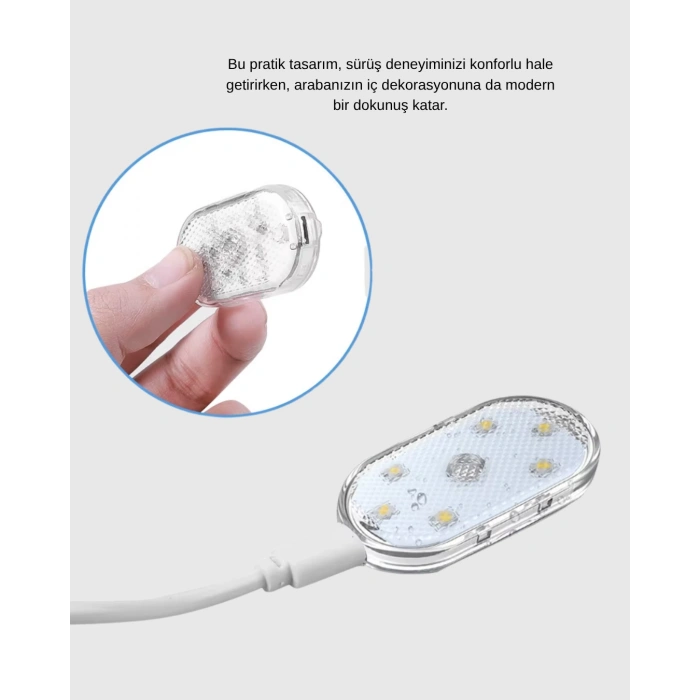 Nevamel® Kablosuz Manyetik Araba İçi LED Ambiyans Aydınlatma – Pratik Montajlı