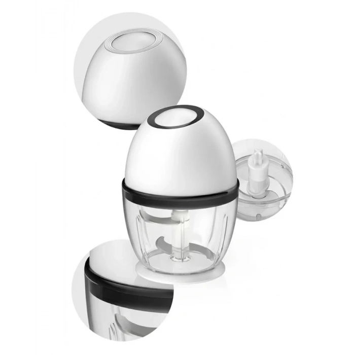 Nevamel® Kablosuz Mini Doğrayıcı 450 ML Şarjlı Sebze Doğrayıcı Paslanmaz Çelik Bıçaklı