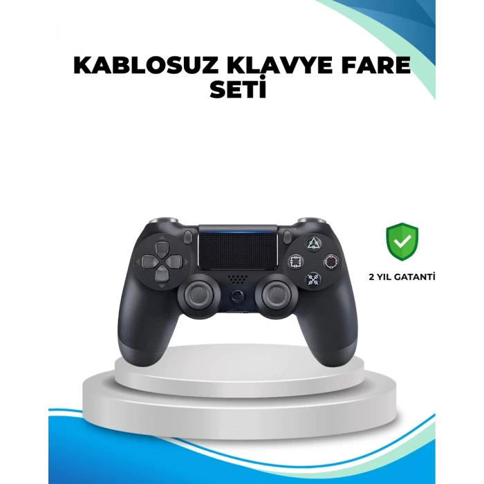 Nevamel® Kablosuz PS4 Oyun Kolu Çift Motor Titreşimli Uzun Bataryalı