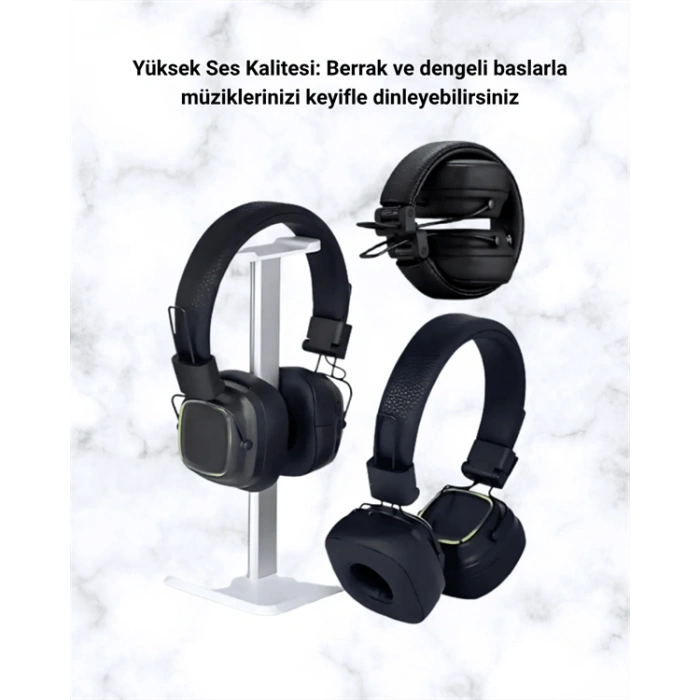 Nevamel Kablosuz RGB Işıklı Katlanabilir Bluetooth Kulak Üstü Kulaklık