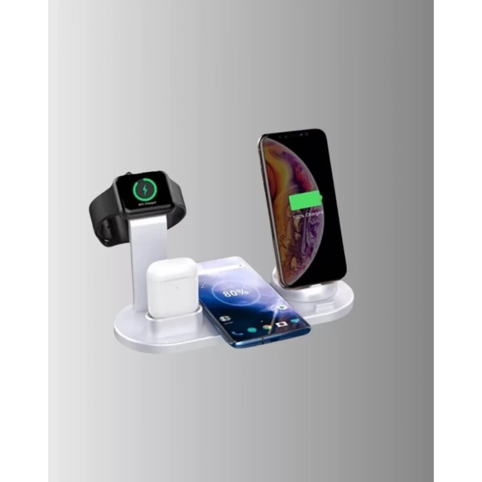 Nevamel® Kablosuz Şarj İstasyonu 4’ü 1 Arada iPhone Watch ve AirPods Uyumlu