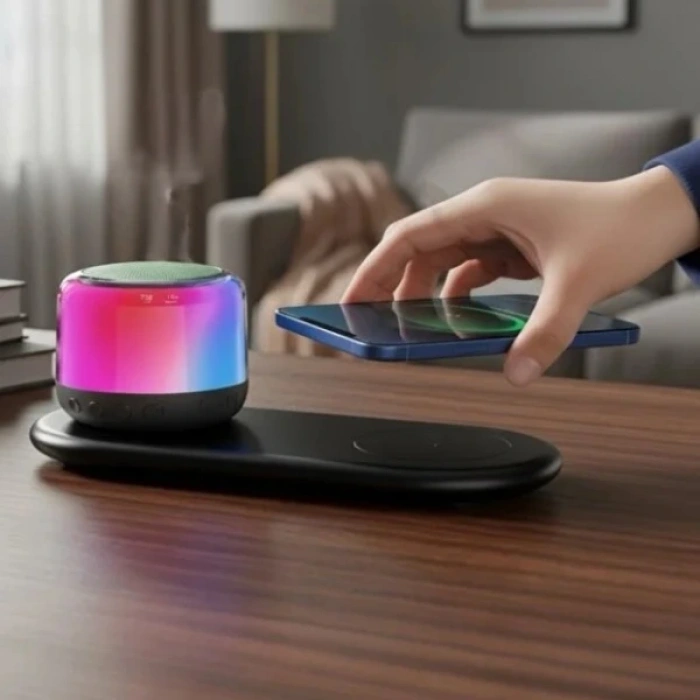 Nevamel Kablosuz Şarj Standlı Bluetooth Hoparlör