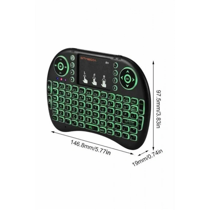 Nevamel Kablosuz Türkçe Q Klavye RGB Işıklı Televizyon Ps3 Dokunmatik Mouse