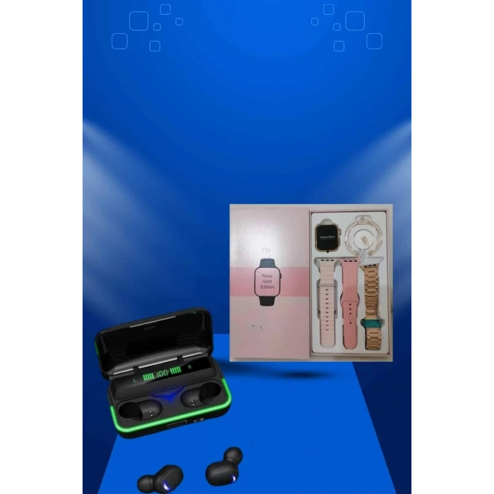Nevamel® Kadınlara Özel Bileklik Hediyeli Akıllı Saat ve Dijital Göstergeli ANC Özellikli Bluetooth Kulaklık