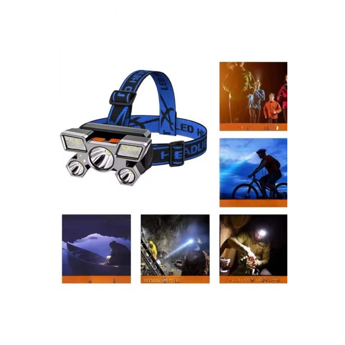 Nevamel Kafa Lambası 800 Lümen 4 Mod Yüksek Işık Flaşörlü Şarjlı Led Lamba