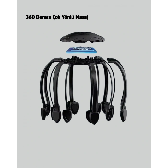 Nevamel® Kafa Masaj Cihazı 8 Motorlu 360 Derece Tam Kapsamlı Rahatlatıcı Masaj