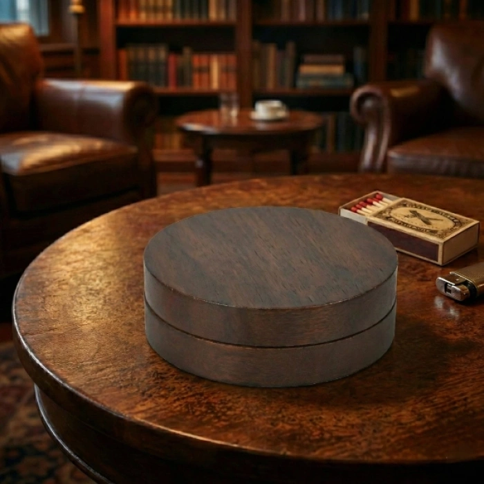 Nevamel Kahverengi Bambu Kapaklı Küllük