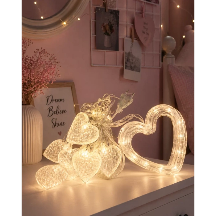 Nevamel® Kalp Figürlü LED Neon Dekor Işığı Romantik Ortam Aydınlatması