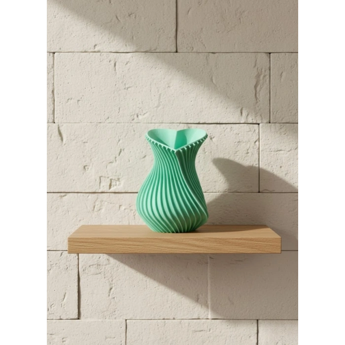 Nevamel® Kalpli Turkuaz Dekoratif Vazo 24 cm Modern Şık Tasarım