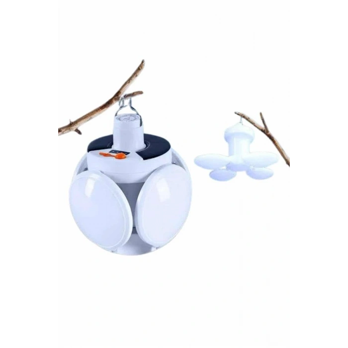 Nevamel Kamp Lambası Güneş Enerjili Solar 5 Kanatlı Katlanır Lamba Karavan