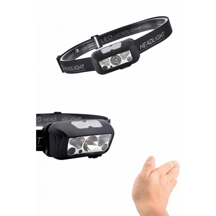 Nevamel Kamp Lambası Kafa Feneri Kafa Lambası Ayarlanabilir Sensörlü Şarjlı