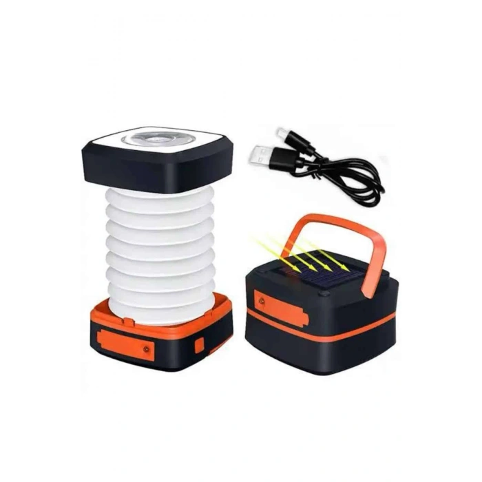 Nevamel® Kamp Lambası Katlanabilir Lamba Solar Şarjlı Led Lamba El Fenerli