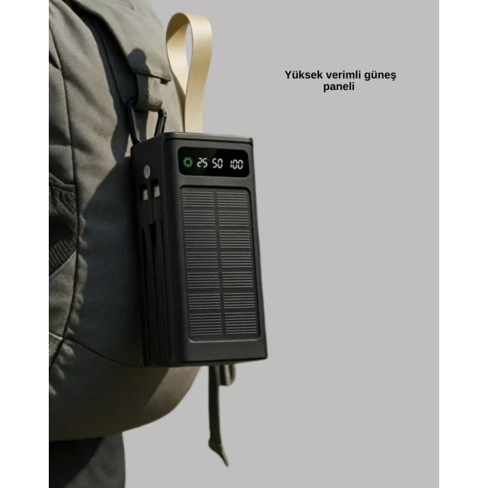 Nevamel® Kamp ve Outdoor Kullanıma Uygun Güneş Panelli Powerbank Yeni Nesil