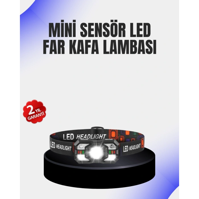 Nevamel® Kamp ve Yürüyüş İçin Sensörlü LED Kafa Feneri Ayarlanabilir