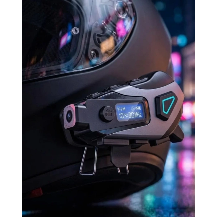Nevamel® Kask İçi Bluetooth Kulaklık Kamera Özellikli Uzun Pil Ömrü ve Su Geçirmez