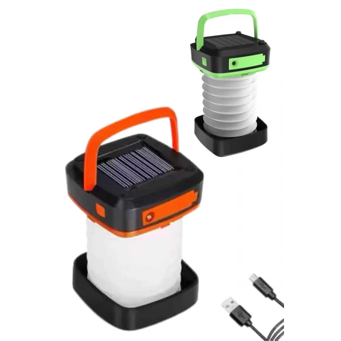 Nevamel® Katlanabilir Kamp Lambası Akordiyon Lamba Şarjlı 3 Kademeli Solar Yeni Nesil