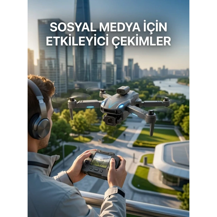 Nevamel® Katlanabilir Profesyonel Görünümlü Kamera Drone