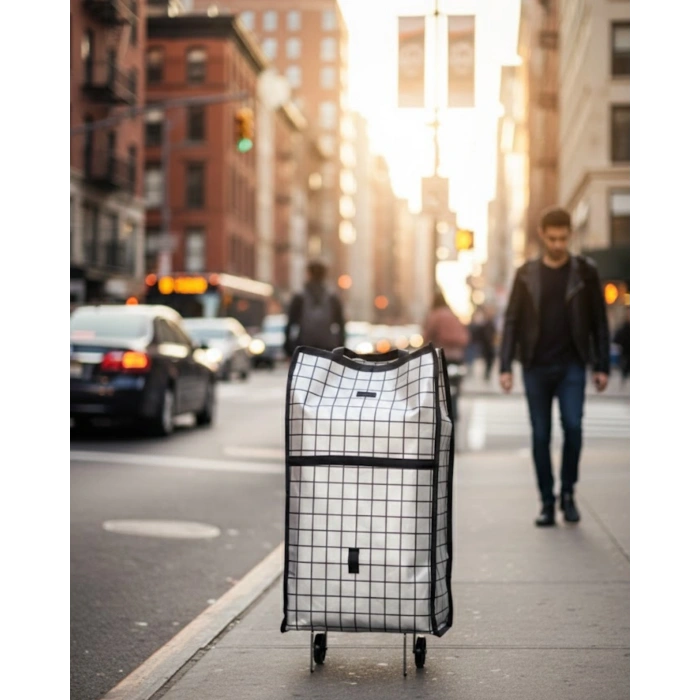 Nevamel® Katlanabilir Yapılı Çok Amaçlı Tekerlekli Alışveriş Çantası