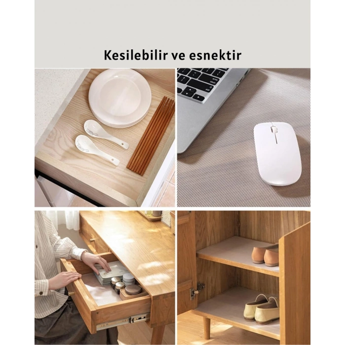 Nevamel Kaydırmaz şeffaf raflık çekmece örtüsü 45x300 cm