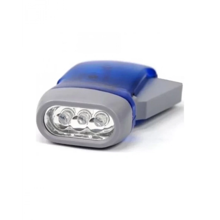 Nevamel® Kendiliğinden Şarjlı El Feneri Pilsiz Dinamolu 3 LED Taşınabilir