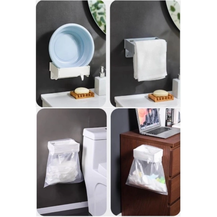 Nevamel Kendinden Yapışkanlı Katlanabilir Çöp Poşeti Tutucu Aparat