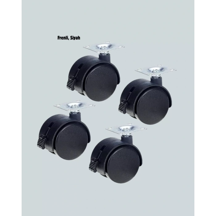 Nevamel® Kilitli 4 cm Tekerlek Ayak 4’lü Set Zemin Koruyucu