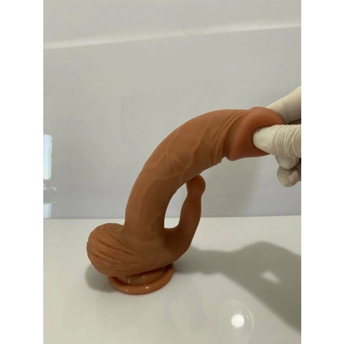 Nevamel® Kılitoris Uyarımlı Çift Katmanlı Premium Dildo