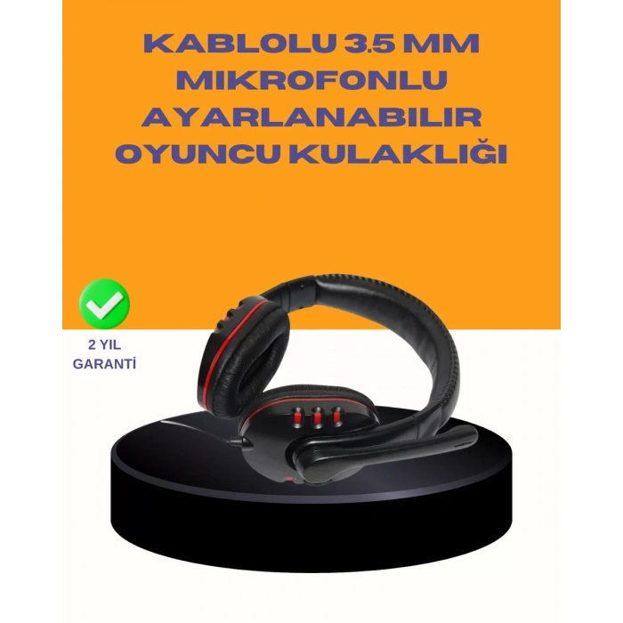 Nevamel® Kırmızı Stereo Kulaklık Yüksek Ses Performansı Dayanıklı Kablo ve Mikrofonlu Tasarım