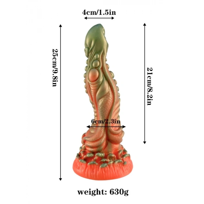 Nevamel® Kırmızı Yeşil Canavar Dildo Model 5