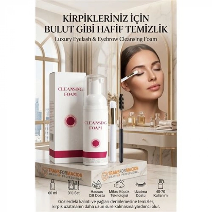 Nevamel® Kirpik Şampuanı & Kaş Köpüğü Seti | İpek Kirpik Uyumlu Hassas Ciltler 723062